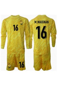 Frankrike Mike Maignan #16 Keeper Babyklær Hjemme Fotballdrakt til barn EM 2024 Lange ermer (+ Korte bukser)